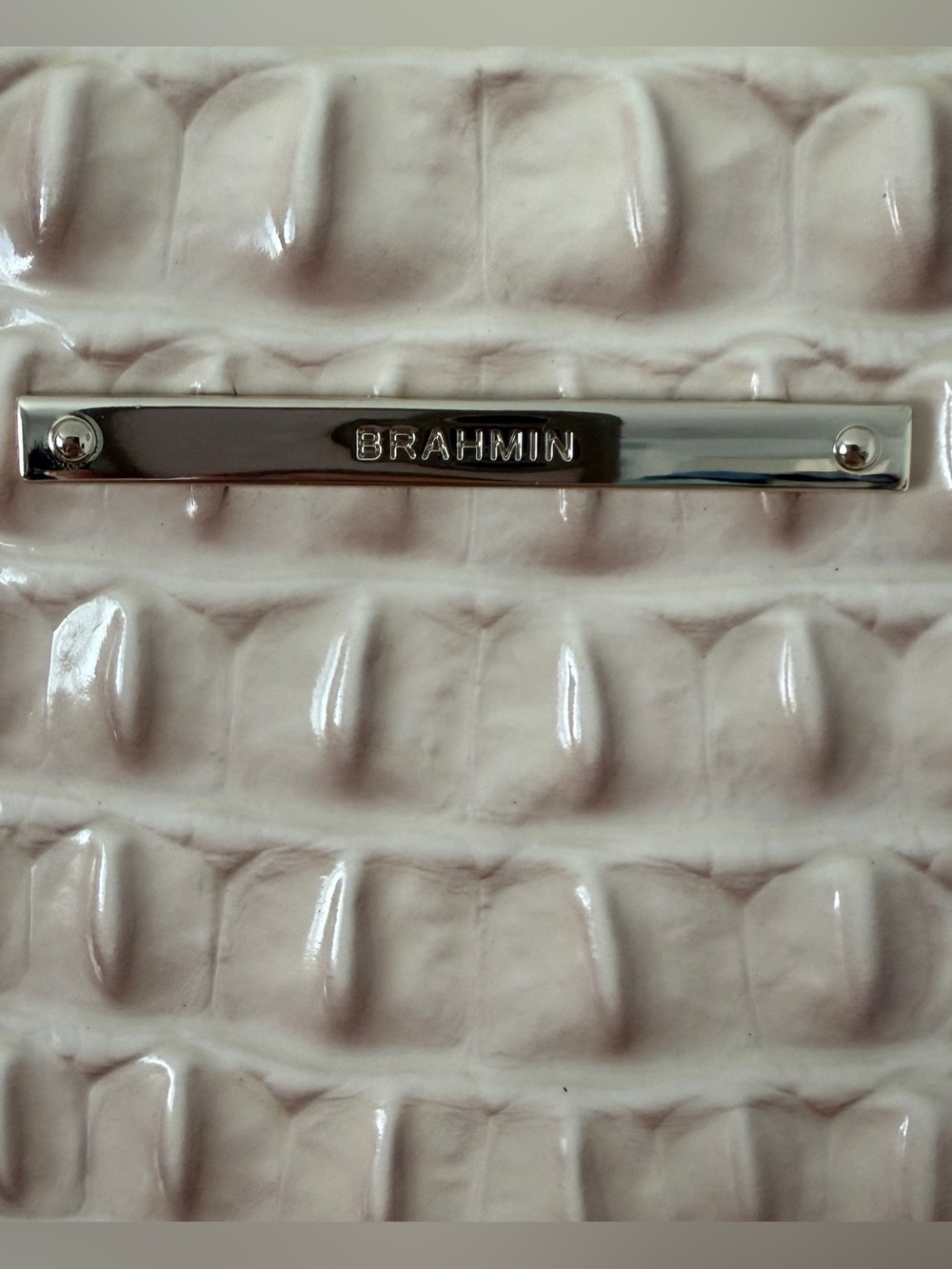 Brahmin Melbourne Mini Backpack Blush Pink Croc Embossed Leather Gold NWOT - Picture 6 of 14